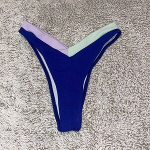 SHEIN navy color block bikini bottoms cheeky/thong. Size Small.